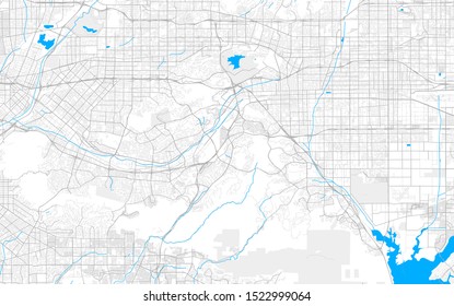 Rich detailed vector area map of Diamond Bar, California, USA. Map template for home decor.