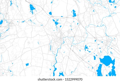 Rich detailed vector area map of Taunton, Massachusetts, USA. Map template for home decor.