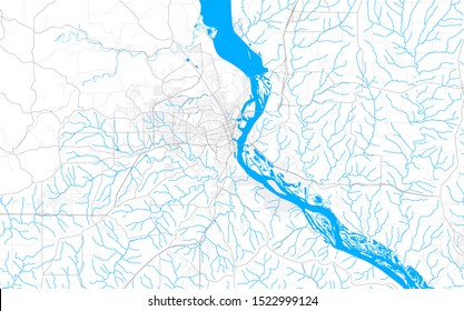 Rich detailed vector area map of Dubuque, Iowa, USA. Map template for home decor.