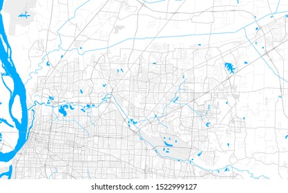 Rich detailed vector area map of Bartlett, Tennessee, USA. Map template for home decor.