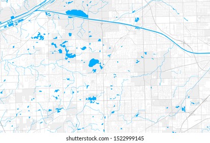 Rich detailed vector area map of Orland Park, Illinois, USA. Map template for home decor.