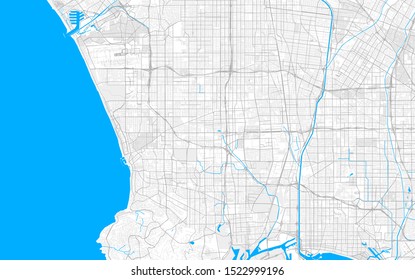 Rich detailed vector area map of Gardena, California, USA. Map template for home decor.