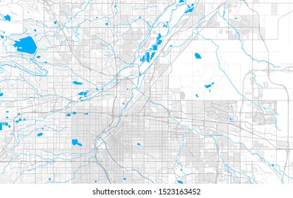 Rich Detailed Vector Area Map Of Commerce City, Colorado, USA. Map Template For Home Decor.