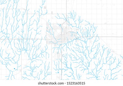 Rich detailed vector area map of Enid, Oklahoma, United States of America. Map template for home decor.