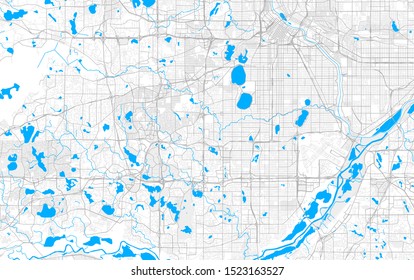 Rich detailed vector area map of Edina, Minnesota, United States of America. Map template for home decor.