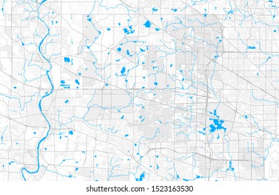 Rich detailed vector area map of Hoffman Estates, Illinois, United States of America. Map template for home decor.