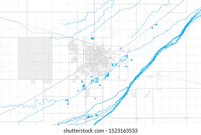Rich detailed vector area map of Grand Island, Nebraska, United States of America. Map template for home decor.