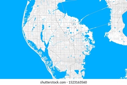 Rich detailed vector area map of Pinellas Park, Florida, United States of America. Map template for home decor.
