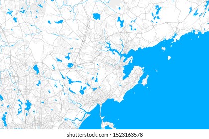 Rich detailed vector area map of Peabody, Massachusetts, United States of America. Map template for home decor.