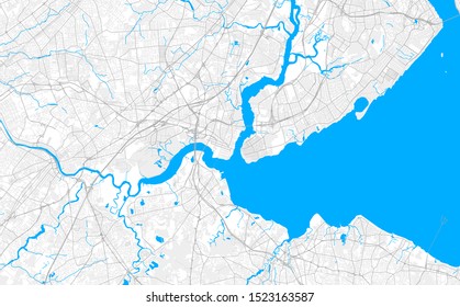 Rich detailed vector area map of Perth Amboy, New Jersey, United States of America. Map template for home decor.