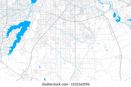 Rich detailed vector area map of DeSoto, Texas, United States of America. Map template for home decor.