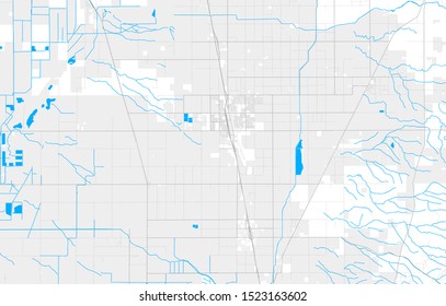 Rich detailed vector area map of Delano, California, United States of America. Map template for home decor.
