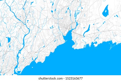 Rich detailed vector area map of West Haven, Connecticut, USA. Map template for home decor.