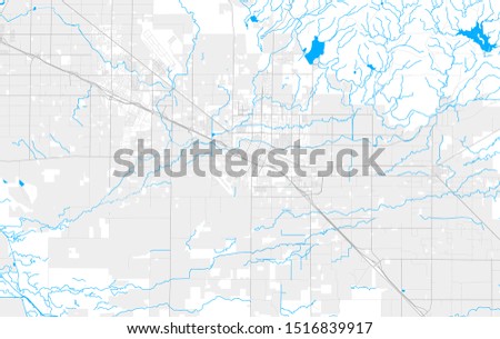 Rich detailed vector area map of Merced, California, USA. Map template for home decor.