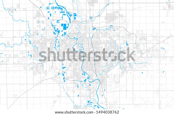 Rich Detailed Vector Area Map Wichita Stock Vector Royalty Free