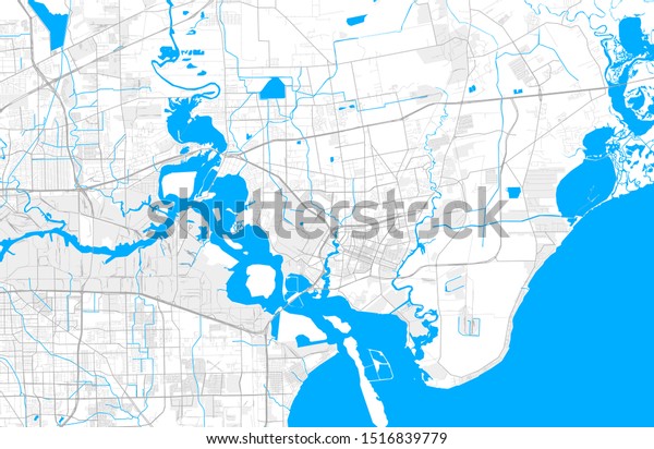 Rich Detailed Vector Area Map Baytown Stock Vector (royalty Free 