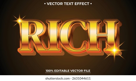 Efeito de texto editável rico com estilo Gold luxuoso