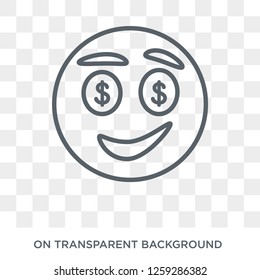 Rich emoji icon. Rich emoji design concept from Emoji collection. Simple element vector illustration on transparent background.
