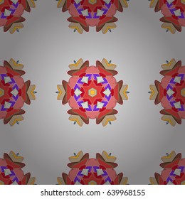 Rich ethnic striped seamless pattern geometric design. Mandala style. Colored mandala on white background. Vector illustration.