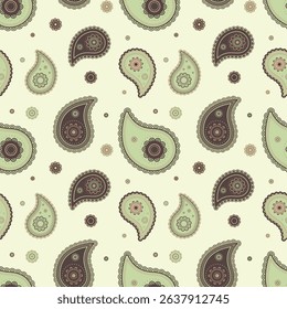 Rich fantasy at tropical pretty. Bohemian paisley interior seamless pattern. Style dress in tribal scrapbook. Curly scrap at plant awesome.