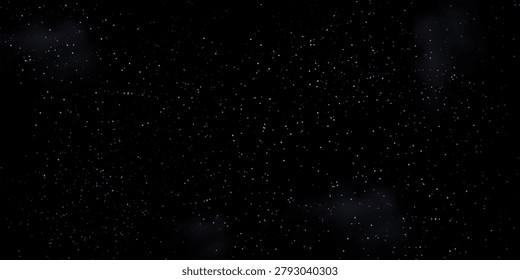Rich galaxy background combining deep black space with soft blue nebula lighting and scattered stars. Designed for modern presentations, digital advertising, science visuals, gaming interfaces, and immersive creative layouts.