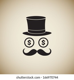 Rich gentleman. Vector. EPS-10 (non transparent elements),gradient.