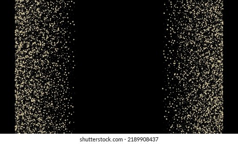 Rich Gold, Silver Glitter, Sparkles, Gradient Stars Confetti. Gold, Silver VIP Falling Stars Confetti. Sparkling Winter Sequins. Glamour Expensive New Year Christmas Garland Vector Background.