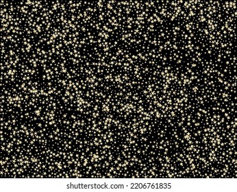 Rich Gold, Silver Glitter, Sparkles, Gradient Stars Confetti. Gold, Silver VIP Flying Stars Confetti. Sparkling Winter Glitter. Elegant Premium New Year Christmas Decoration Vector Background.