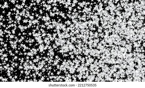 Rich Gold, Silver Glitter, Sparkles, Gradient Stars Confetti. Gold, Silver VIP Falling Stars Confetti. Glamour Expensive New Year Christmas Celebration Vector Background. Sparkling Winter Pattern.