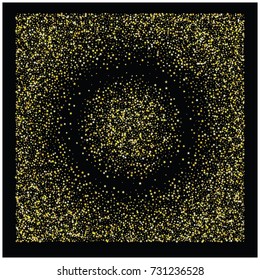 Rich Gold Stars Confetti. Festive Vector New Year Christmas Background. Glitter Sparkles Gold Stars Confetti, Shining Magic Decoration. Luxury Background. Celebration Border, Firework, Party Ad Banner