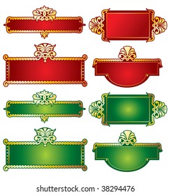 Reiche goldene Zierschild. Vektorgrafik, editierbar