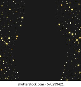 A rich golden vector. A golden Scribble. Luxury background, golden shine, shine on a black background. Premium Christmas, New Year, birthday celebration, fireworks.
