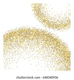 Rich golden vector sparkling confetti falling down. Luxurious background, golden glitter, shining sparkles on white background. VIP premium design element. Christmas, new year celebration or fireworks
