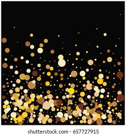 Rich golden vector sparkling confetti falling down. VIP premium design element. Christmas, new year celebration, star dust. Luxurious background, golden glitter, shining sparkles on white background.