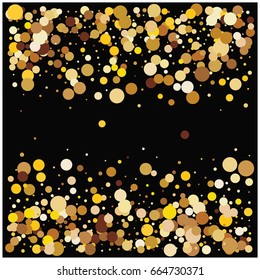 Rich golden vector sparkling confetti falling down. VIP premium design element. Christmas, new year celebration, star dust. Luxurious background, golden glitter, shining sparkles on white background.