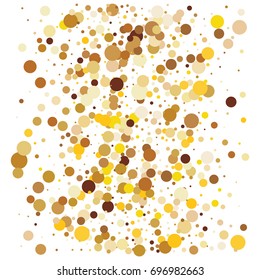 Rich golden vector sparkling confetti falling down. VIP premium design element. Christmas, new year celebration, star dust. Luxurious background, golden glitter, shining sparkles on white background.