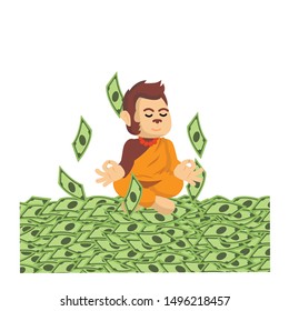 rich gorilla monk. vector illustration design.