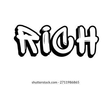 Rich graffiti word Vector fuente
Palabra de fuente del Vector en un fondo blanco