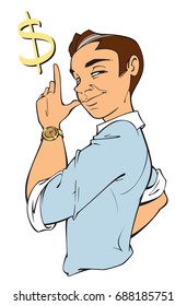 A rich guy with gold watch