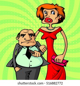 rich happy couple, they confidently looks to the future is full of important achievements
