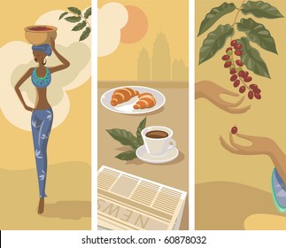 Rich harvest of black strong coffee