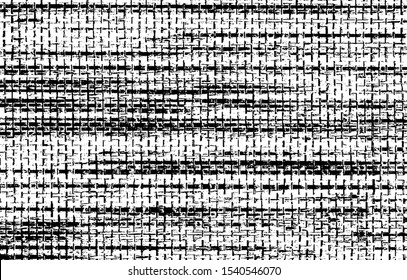 Rich, heavy fabric texture. Vector texture of weaving cloth. Grunge background. Abstract halftone vector illustration. Overlay for interesting effect and depth. Black isolated on white background.