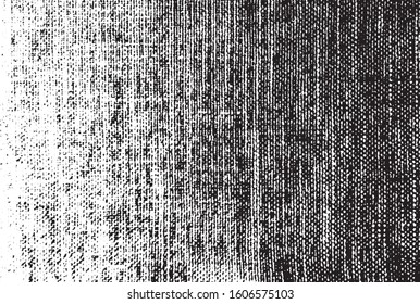 Rich, heavy fabric texture. Vector texture of weaving cloth. Grunge background. Abstract halftone vector illustration. Overlay for interesting effect and depth. Black isolated on white background.