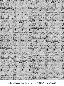 Reiche, schwere Stoffstruktur. Vektorstruktur von Webtuch. brüchiger Hintergrund. Abstrakte Halbtonvektorgrafik. Overlay für interessante Wirkung und Tiefe. Schwarz einzeln auf weißem Hintergrund.