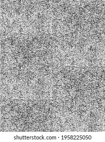 Rich, heavy fabric texture. Vector texture of weaving cloth. Grunge background. Abstract halftone vector illustration. Overlay for interesting effect and depth. Black isolated on white background.