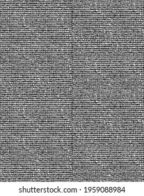 Rich, heavy fabric texture. Vector texture of weaving cloth. Grunge background. Abstract halftone vector illustration. Overlay for interesting effect and depth. Black isolated on white background.