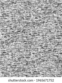Reiche, schwere Stoffstruktur. Vektorstruktur von Webtuch. brüchiger Hintergrund. Abstrakte Halbtonvektorgrafik. Overlay für interessante Wirkung und Tiefe. Schwarz einzeln auf weißem Hintergrund.