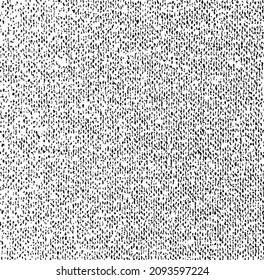 Rich, heavy fabric texture. Vector texture of weaving cloth. Grunge background. Abstract halftone vector illustration. Overlay for interesting effect and depth. Black isolated on white background.
