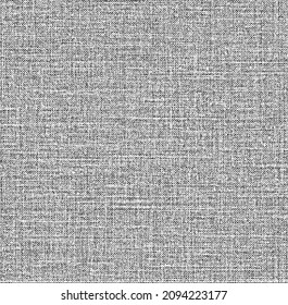 Rich, heavy fabric texture. Vector texture of weaving cloth. Grunge background. Abstract halftone vector illustration. Overlay for interesting effect and depth. Black isolated on white background.