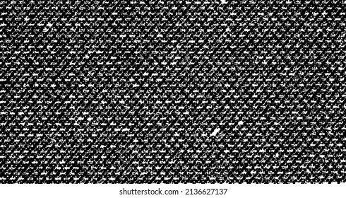 Textura rica y pesada de tela. Textura vectorial del tejido. Borde de fondo. Ilustración del vector de medio tono abstracto. Superposición para el efecto interesante y la profundidad. Negro aislado sobre fondo blanco.